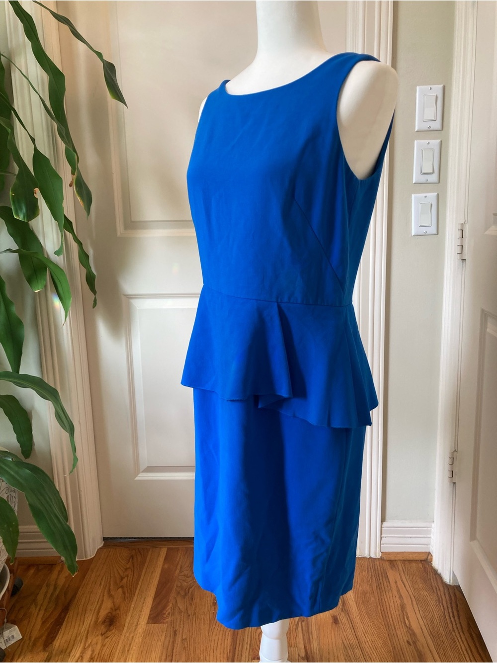 Ann Taylor Royal Blue Sleeveless Peplum Sheath Jumpsuit